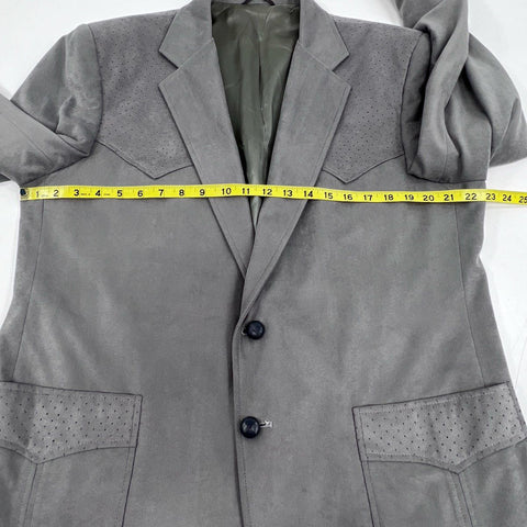 Circle S Men's Gray Western Ranch Blazer Jacket Perforated Yoke USA Sz 46R