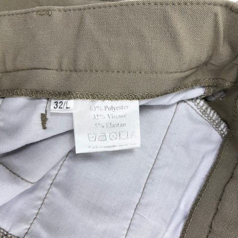 Ovation Equestrian Knee Patch Riding Jodhpurs Breeches Taupe Tan Sz 32/L