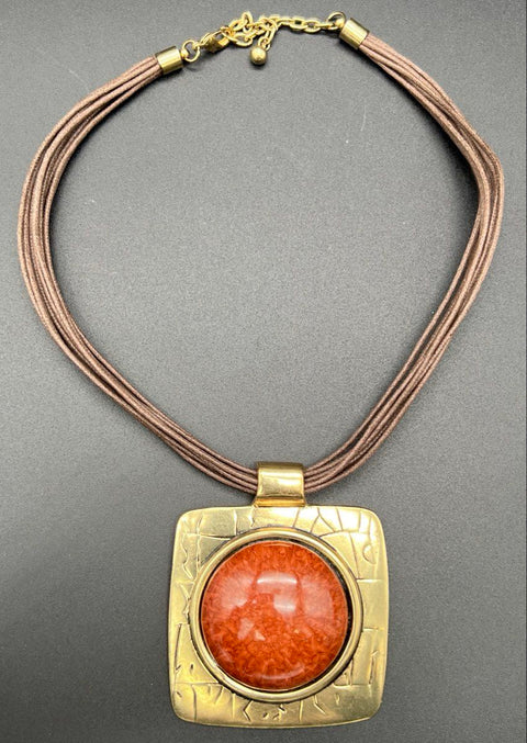 Modern Chunky Statement Necklace Jewelry Lot of 5 Geometric Boho Style Pendants