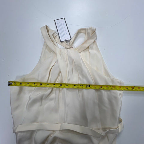 J.Crew Collection Women's Taryn Dress Ivory Silk Chiffon Halter Maxi NWT Sz 16