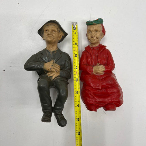 Vintage 1968 Filmways Beverly Hillbillies Jed & Granny Shelf Sitter Figures