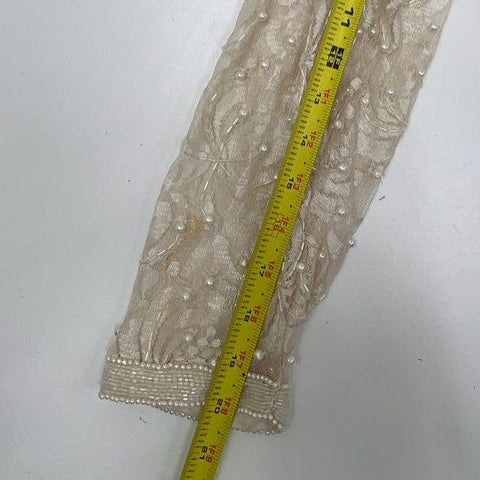 Vintage 80s Lawrence Kazar Beaded Pearl Two Piece Dress Bolero Set Sz M