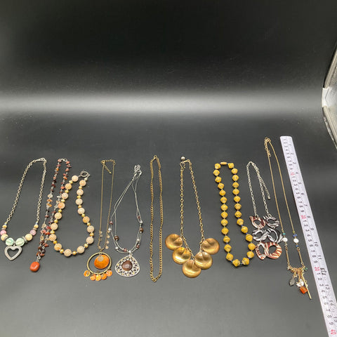 Vintage & Modern Boho Beaded Statement Necklace Jewelry Lot of 10 Pieces