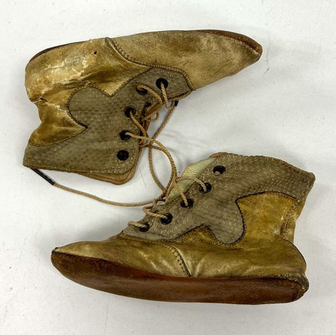 Vintage Antique Leather Baby Boots & Knit Bootie Lot w/ Box Display Prop