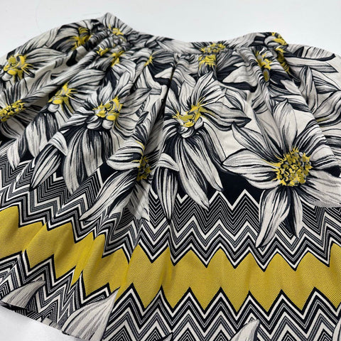 Alice + Olivia Women's Multicolor Floral Chevron Zig Zag Mini Skirt Sz 10