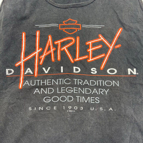 Vintage 1996 Harley-Davidson Las Vegas Biker Tank Top Faded USA Made Sz XL