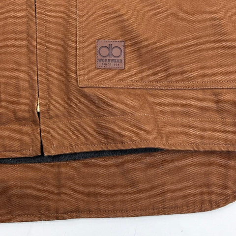 Dunbrooke Men's Trailblazer Hooded Work Jacket Washed Bark Brown NWT Sz L