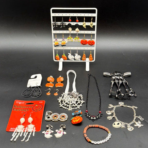Mixed Halloween Costume Jewelry Lot 25+ Pcs Nightmare Before Christmas Skeleton