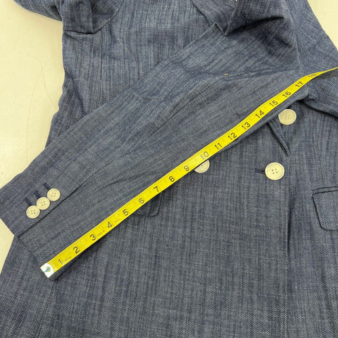 Loft Outlet Women's Blue Denim Double Breasted Blazer Jacket Sz 16 NWT