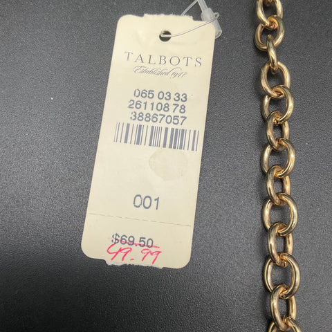 Talbots Gold Tone Black Faceted Stone Tiered Bib Statement Necklace