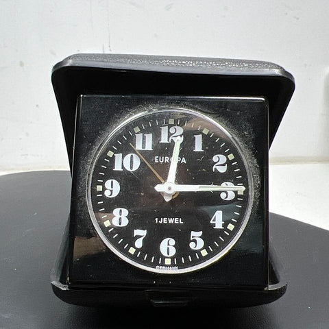 Vintage Europa Travel Alarm Clock Working Ticking