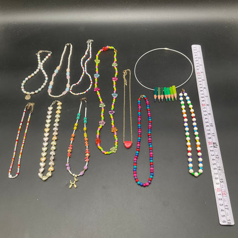 Kidcore Aesthetic Jewelry Lot of 11 Necklaces Pencil Balloon Dog Hearts