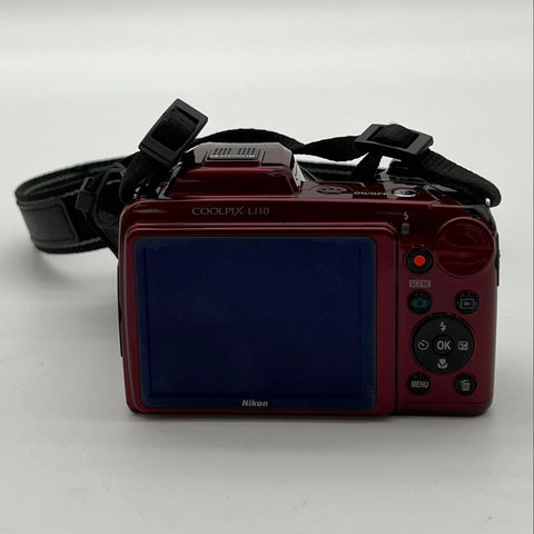 Nikon Coolpix L110 12.1MP Digital Bridge Camera 15x Optical Zoom Red Bundle