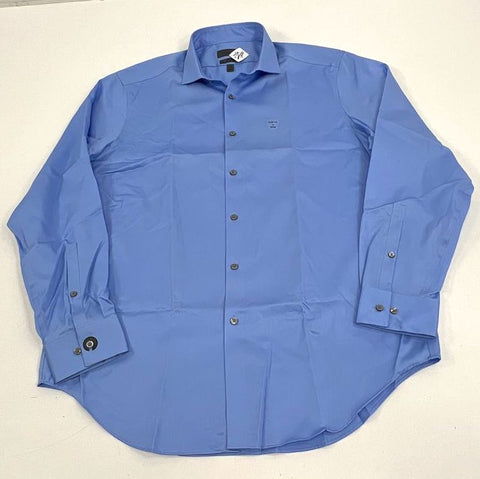 Calvin Klein Slim Fit Infinite Non-Iron Blue Dress Shirt Sz 17 34/35