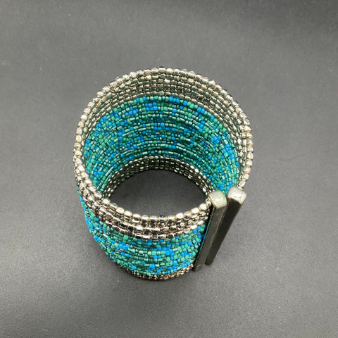 Southwestern Faux Turquoise Silver Tone Jewelry Lot 8pc Cuffs Bracelets Earrings