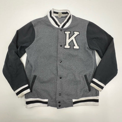 GTM Sportswear KSU Wildcats Wabash Varsity Letterman Jacket Gray Black Sz L