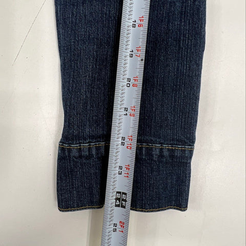 Vintage Y2K Baby Phat Women's Blue Jean Jacket Embroidered Cat Logo Sz M