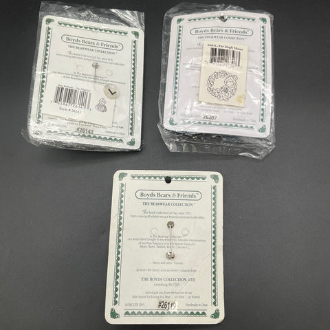 Vintage Boyds Bears Pins Lot 8 Pieces Resin Bearwear Folkwear Holiday Themes
