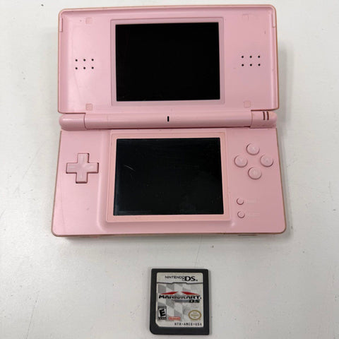 Nintendo DS Lite Pink Handheld Console & Mario Kart DS Game Lot Tested
