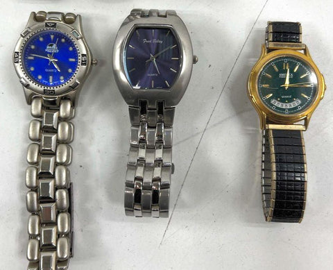 Lot of 7 Mens Watches Sharp Croton Gruen For Parts Repair Need Battery