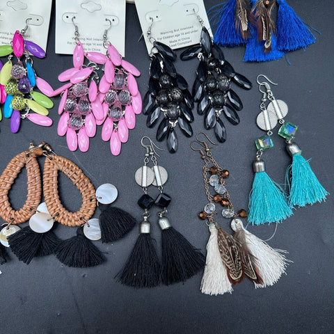 Marysol Boho Statement Tassel Teardrop Earrings Fashion Jewelry Lot of 20 Pairs