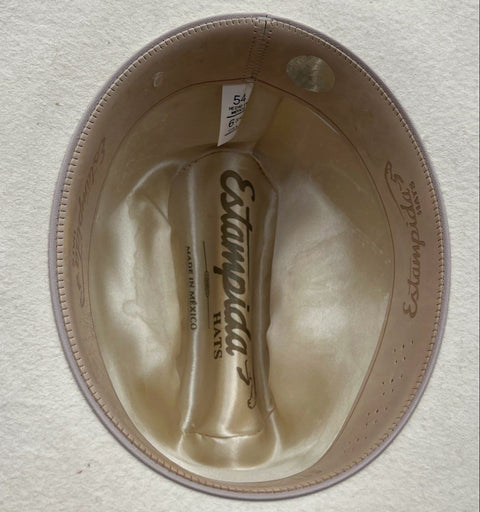 Estampida Men's 50X Felt Cowboy Hat Off-White Autographed Voz de Mando Sz 6 3/4