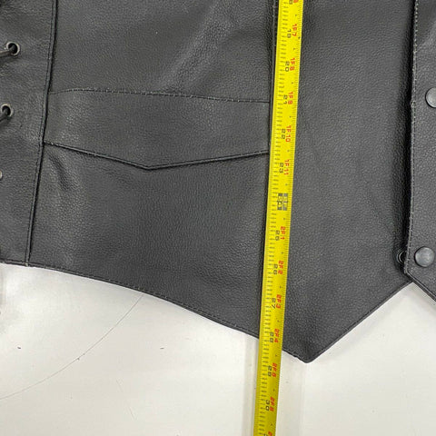 Coast to Coast Outfitters Leather Biker Vest Side Lace Snap Front Sz 3XL