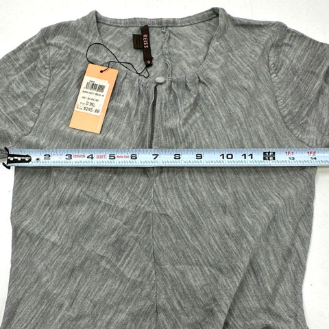 Reiss Women's Adara-Knit Dress Gray Melange Short Sleeve Dropped Waist NWT Sz XS