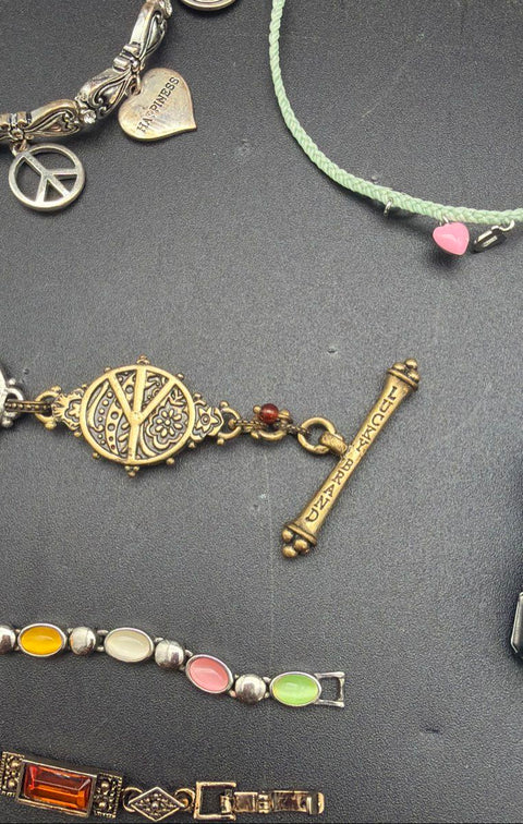 Vintage to Modern Costume Jewelry Bracelet Lot Lucky Brand Bangle Charm 1 lb