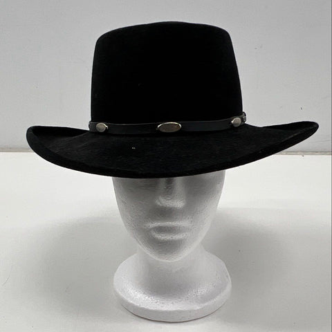 Vintage Stetson Men's Black Gun Club XXXX Fur Felt Concho Fedora Hat Sz 6 5/8