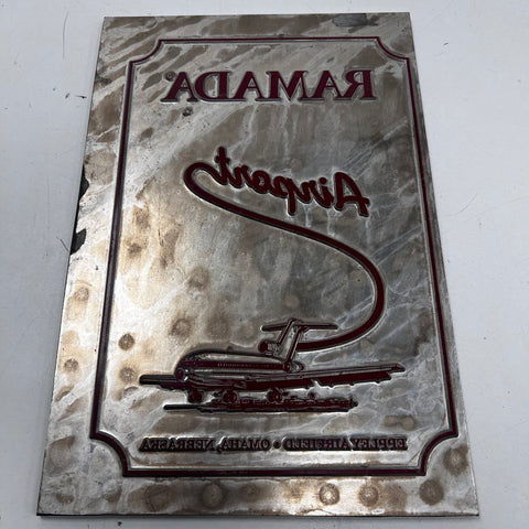 Vintage Metal Printing Plates Lot Omaha Nebraska Advertising Ramada 4 Pieces