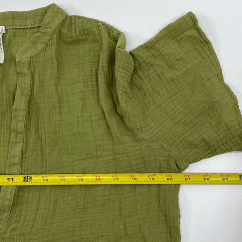 NWT Anthropologie Green Kallie Flowy Gauze Tiered Tunic Dress Women's L