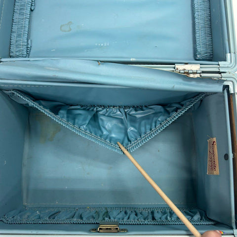 Vintage 1950s Samsonite Blue Shwayder Bros Style 4212 Train Case Makeup Bag