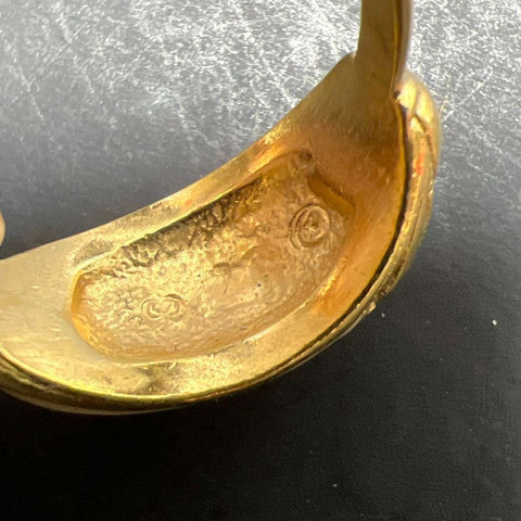 Avon Tailored Elegance Gold Plate Enamel Rhinestone Ring Size 8.25 4.75g