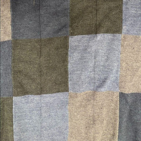 Oscar de la Renta Men's Blue Gray NWT Patchwork Colorblock Sweater XXL