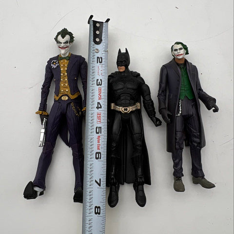 Batman and The Joker Action Figure Lot Dark Knight & Arkham 3 Figures