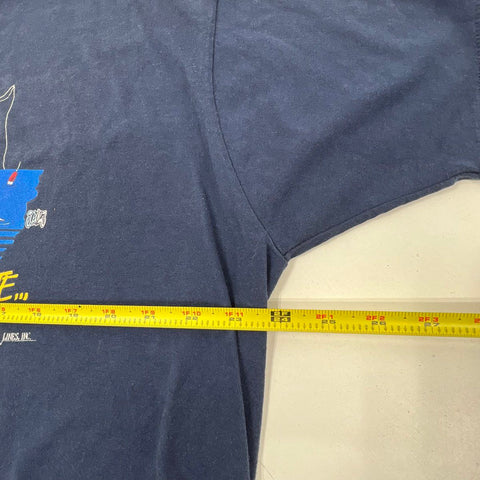 Vintage 1991 Funny Fishing Beer Rule T-Shirt Single Stitch Screen Stars Sz XXL