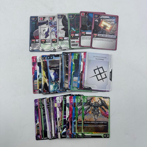 Gundam Card Game Lot M.S. War & Modern Approximately 50 Cards See Photos