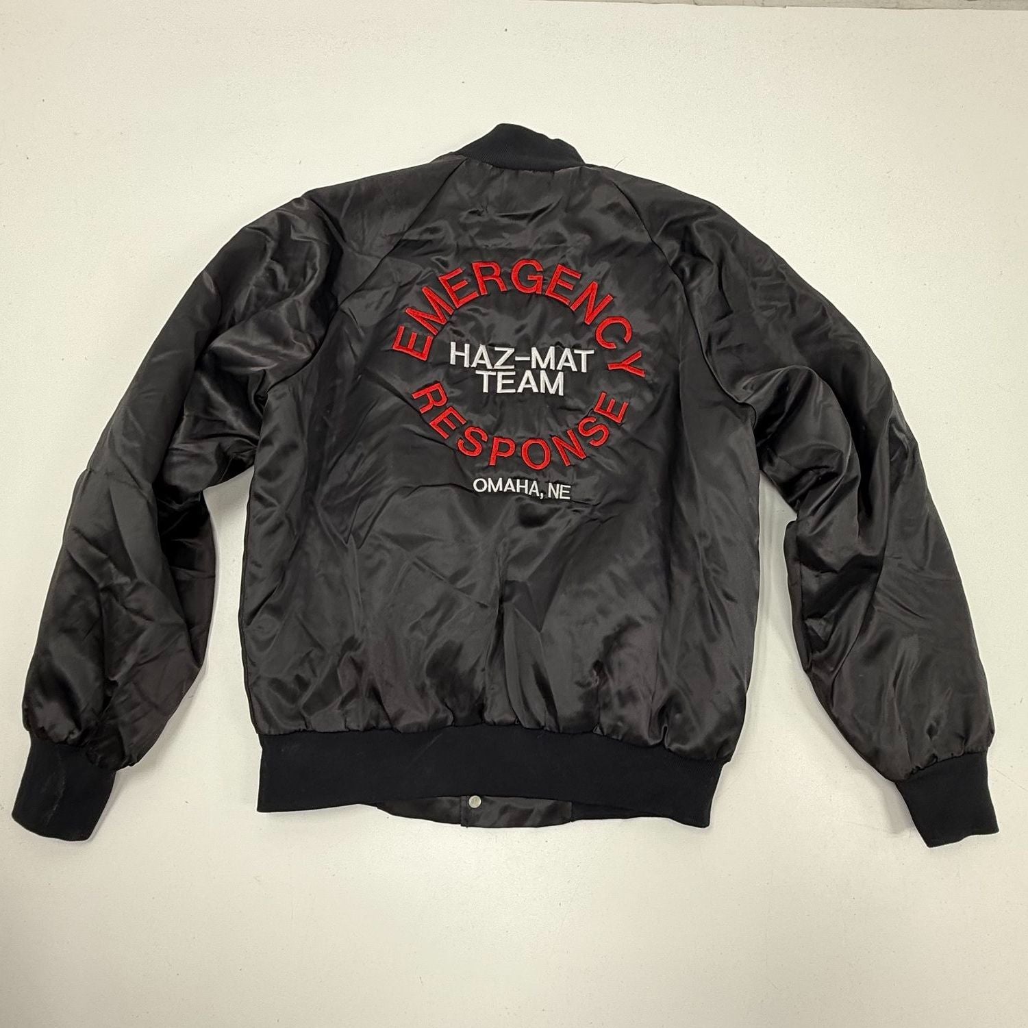 Vintage 80s WestArk Haz-Mat Response Team Bomber Jacket Made in USA Sz M