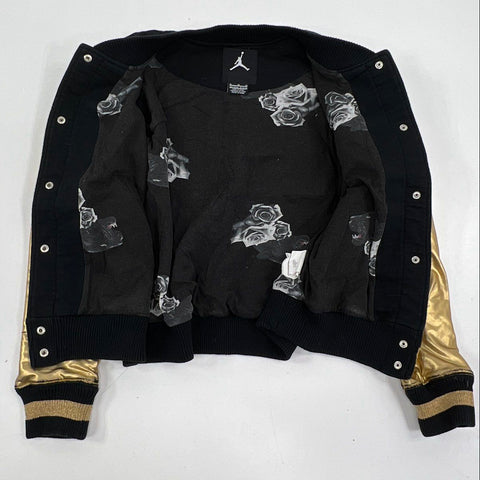 Jordan Youth Varsity Bomber Jacket Black Gold #23 Jumpman Logo Sz XL