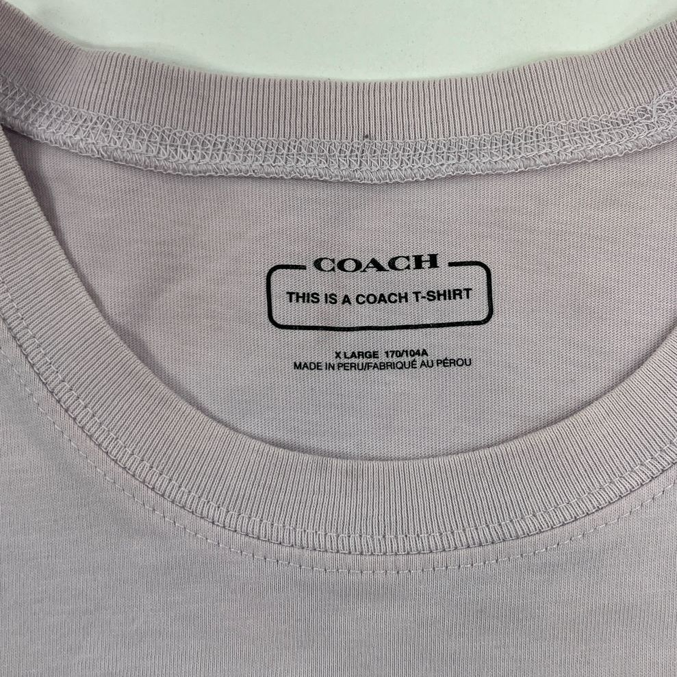 Men's Coach Pink Short Sleeve Classic Graphic T-shirt - Size XL *READ*