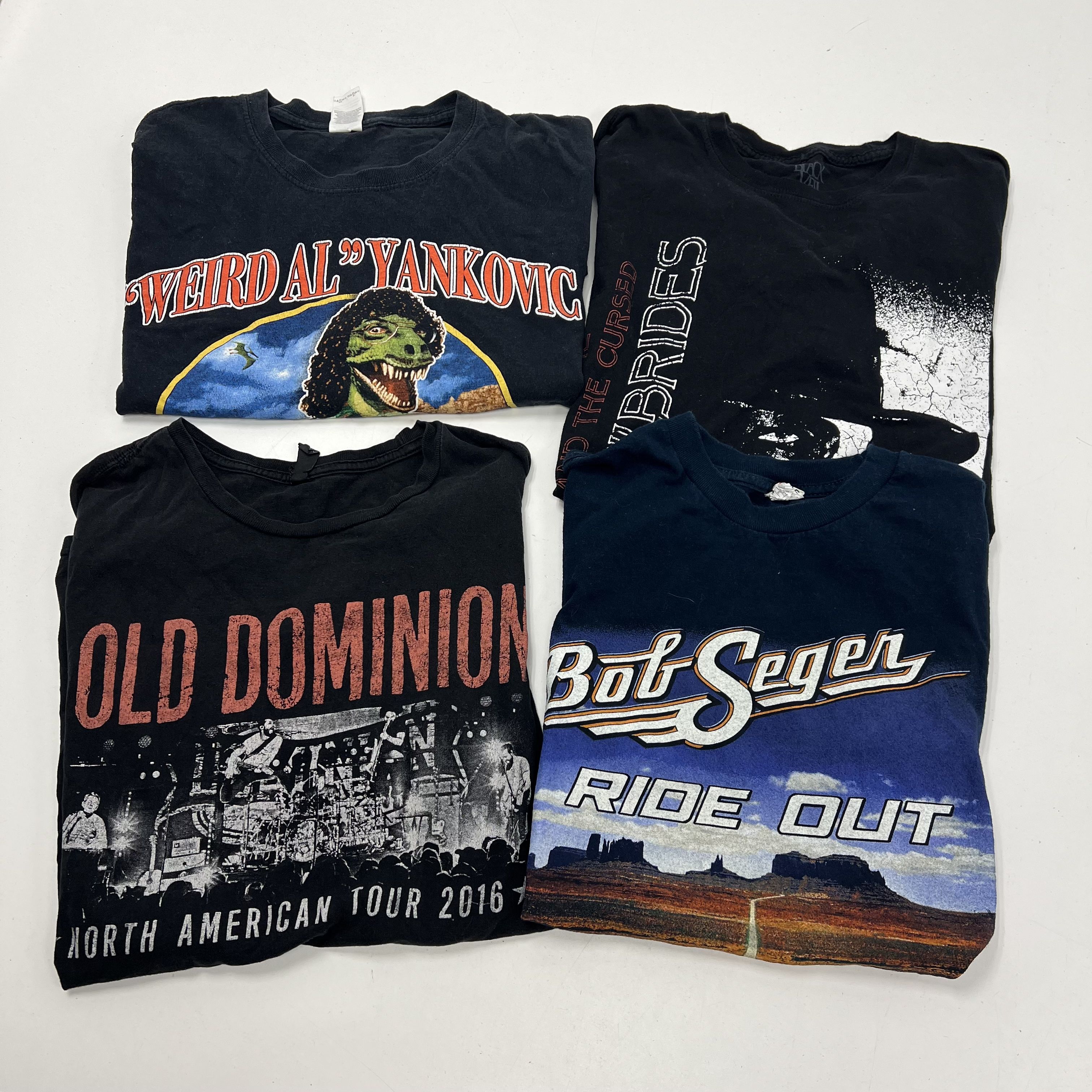 Lot 4 Music Band T-Shirts Weird Al Bob Seger Old Dominion BVB Tour Graphic