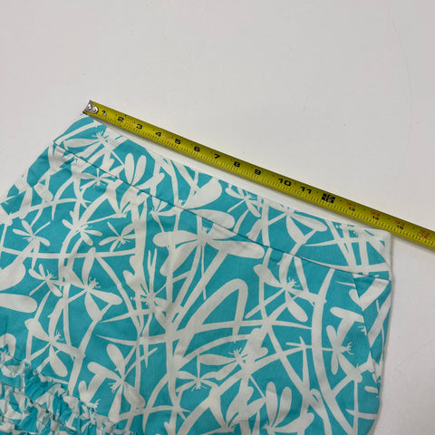 Lilly Pulitzer Marigold Ruffle Dragonfly Print Skort Cotton Teal White Size 2