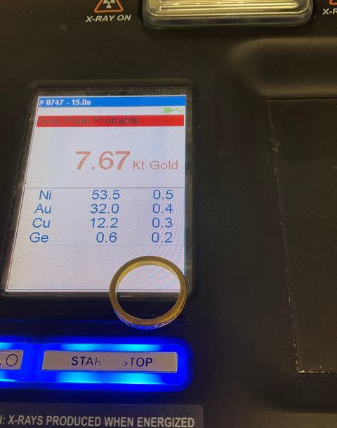 Vintage Avon Signed Gold Tone Rhinestone Stacking Ring Set Red White Blue 9