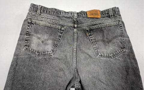 Vintage 90s Levi's Men's 540 Relaxed Fit Faded Black Orange Tab Jeans Sz 42x30