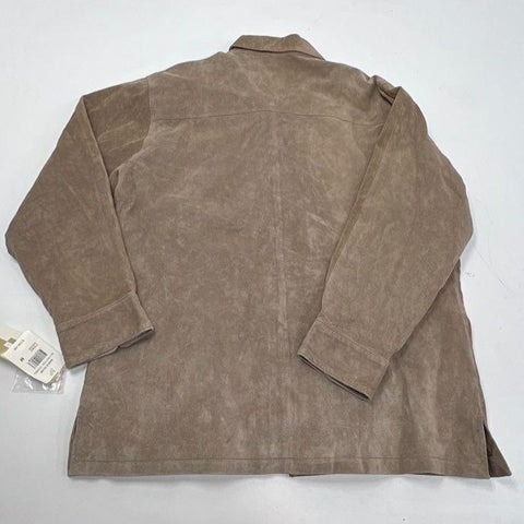 Perry Ellis Portfolio Men's Suede Leather Shirt Jacket Camel NWT Size M