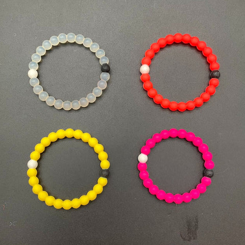 Lokai Jewelry Lot of 6 Silicone Bracelets & Necklace 2 NWT Rose Gold Tone