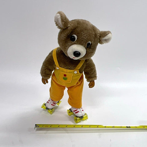 Vintage Super-Tone Sammy Skates Animated Roller Skating Bear Plush Toy 13 Inch