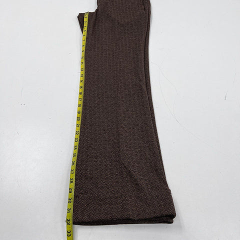 Vintage 70s Farah Men's Brown Herringbone Cuffed Trousers Made USA