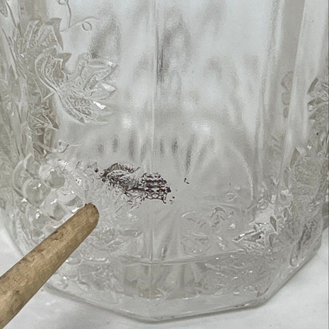 Paneled Grape Pattern 12 Piece Glass Set Pitcher Goblets Tumblers Vintage